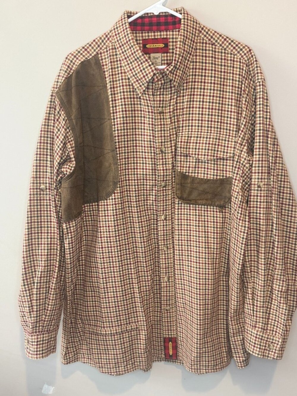 Braeval Men's Shooting Shirt $225 Tiera Fabric Wool Flannel Hunting XL